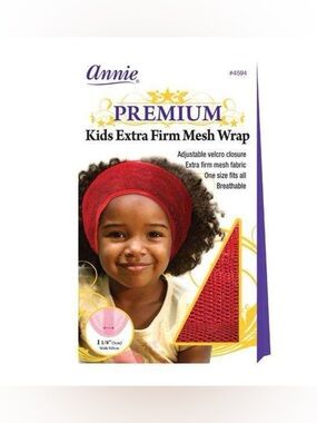 ANNIE PREMIUM KIDS EXTRA FIRM MESH HEAD WRAP - RED (NEW WITH TAGS)